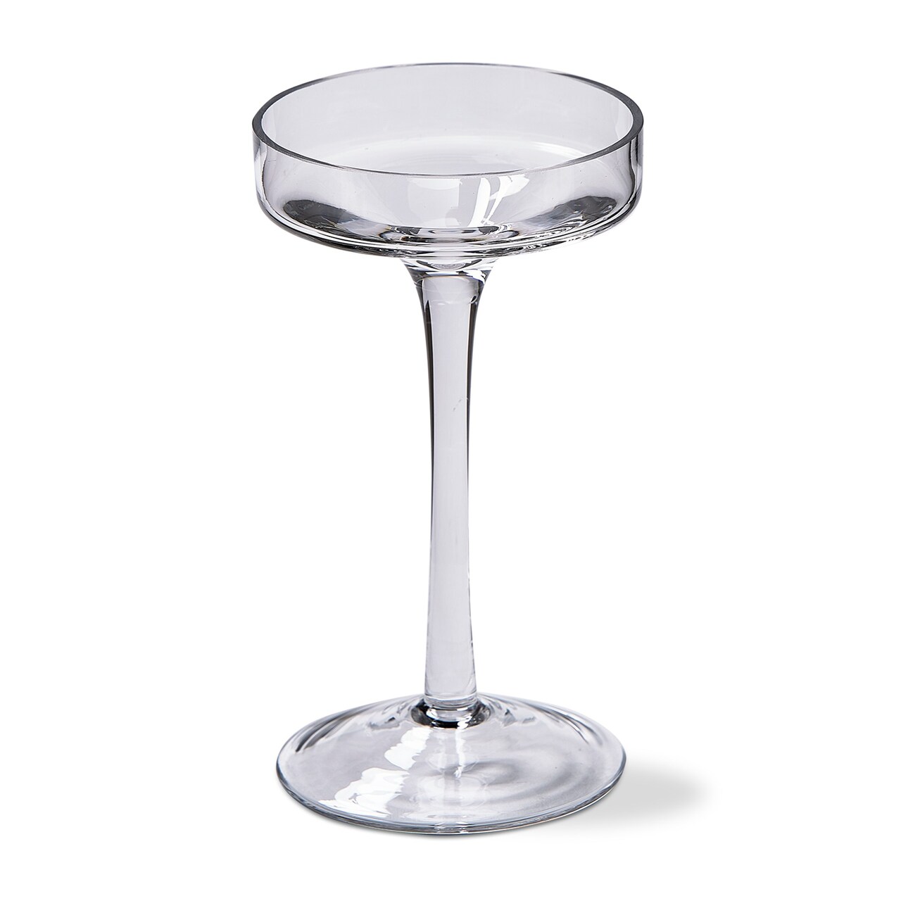 Paloma Pulled Clear Glass Stem Pillar Candle Holder Small 3.5L x 3.5W x 6.3H inches